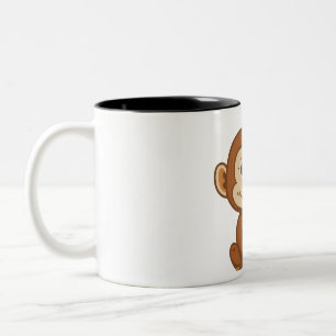 Sweet baby Monkey Two-Tone Coffee Mug