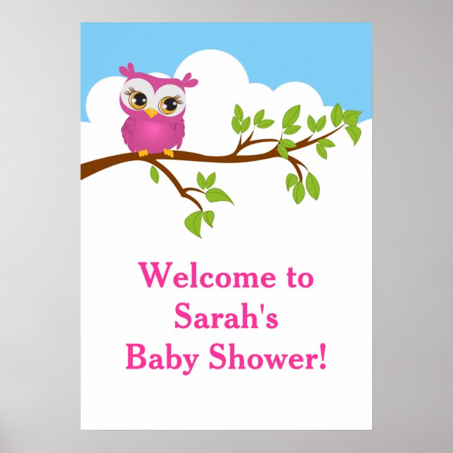 Sweet Baby Owl Baby Shower Baby Shower Poster (Front)