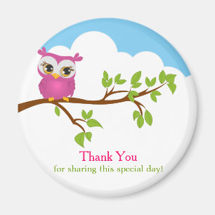 Sweet Baby Owl Girl Thank You Magnet