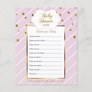 Sweet Baby Pink and Gold Baby Shower - Wishes Flyer