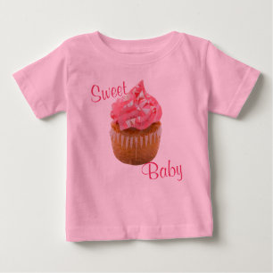 Sweet Baby Pink Geometric Cupcake Baby T-Shirt