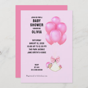 Sweet Baby Shower Girl Invitation