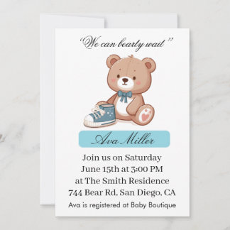 Sweet Baby Shower Invitation | Cute Bear Theme
