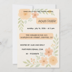 Sweet Baby Shower Invitation flowers