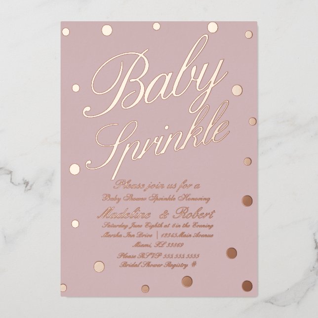 Sweet Baby Shower Sprinkle Gold Dots  Pressed  (Front)
