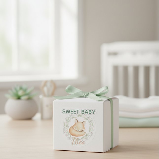 Sweet Baby  Watercolor Fox Round Stickers Baby  (Creator Uploaded)