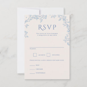 Sweet Baby's Breath Wedding RSVP Card