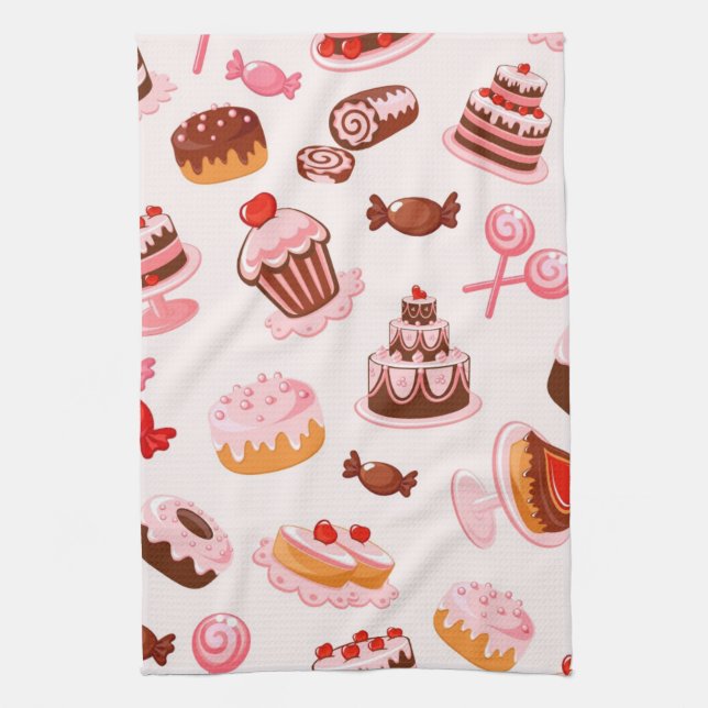 Sweet background tea towel (Vertical)