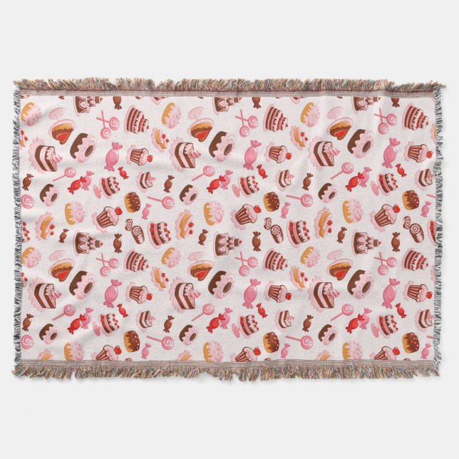 Sweet background throw blanket (Front)