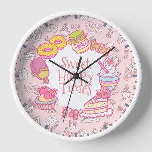 Sweet Bakery and Drinks Peach Clock