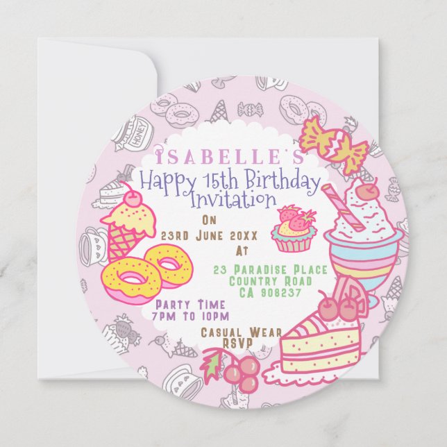 Sweet Bakery and Drinks  Pink Holiday Card (Front)