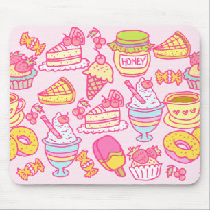 Sweet Bakery and Drinks Pink Mouse Pad