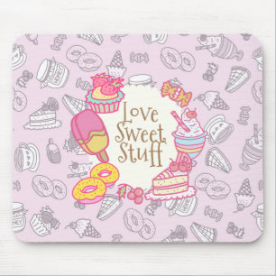 Sweet Bakery and Drinks Pink Mouse Pad