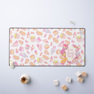 Sweet Bakery and Drinks White Desk Mat