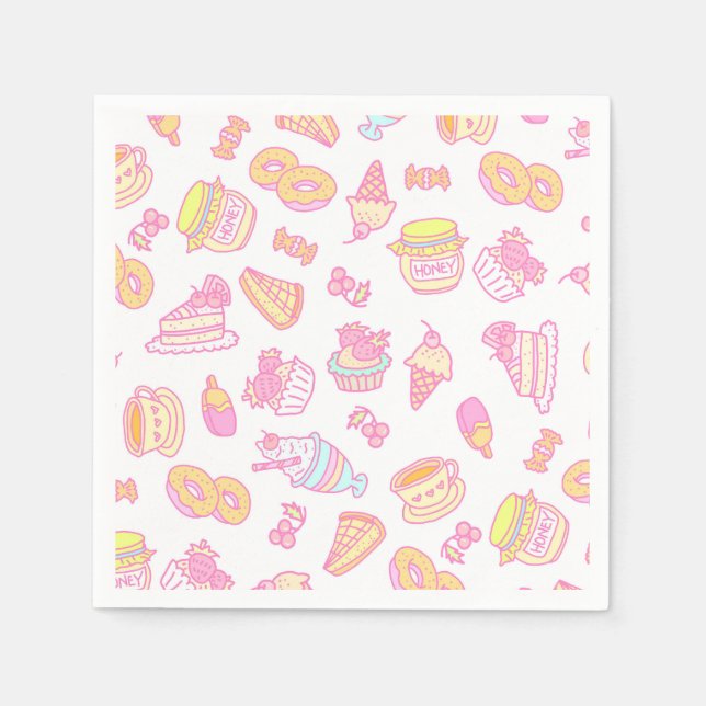 Sweet Bakery and Drinks White Napkin (Front)