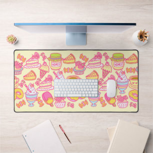 Sweet Bakery and Drinks Yellow Desk Mat