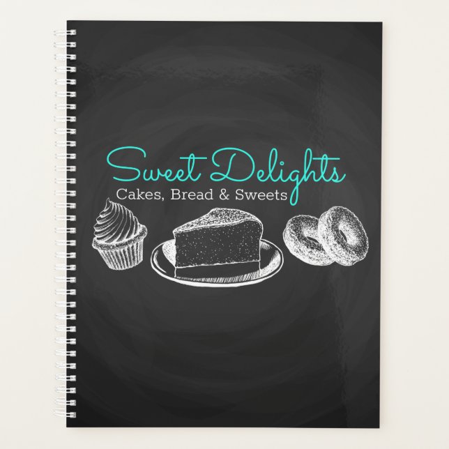 Sweet Bakery Chalkboard business Planner (Front)
