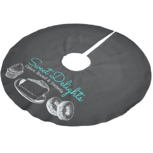 Sweet Bakery Chalkboard Christmas Brushed Polyester Tree Skirt