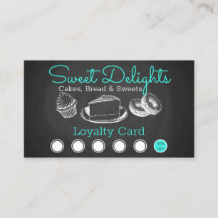 Sweet Bakery Chalkboard Professional Loyalty Card