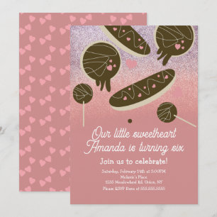 Sweet Bakery Faux Glitter Valentines Day  Invitation