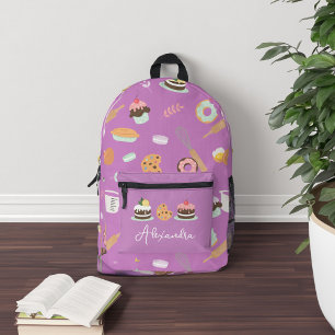 Sweet Bakery Illustration Pattern Custom Printed Backpack