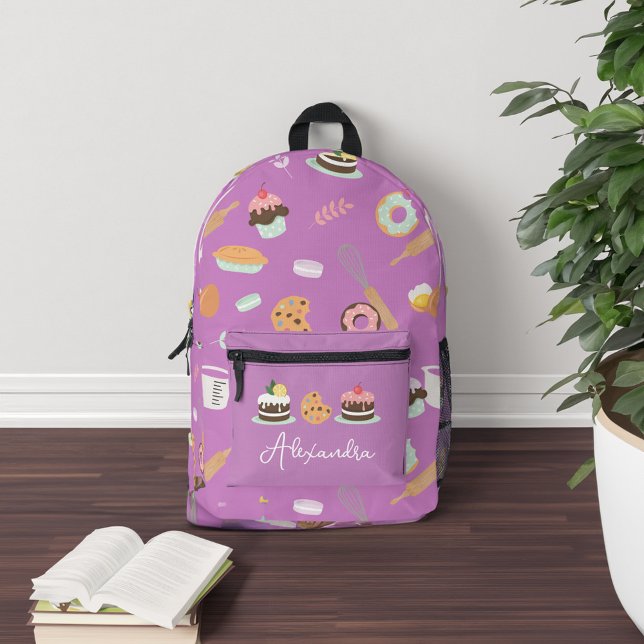  Sweet Bakery Illustration Pattern Custom Printed Backpack (Sweet Bakery Illustration Pattern Custom Printed Backpack)