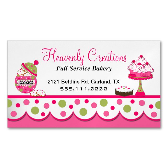 Sweet Bakery Shop Business Magnet (Front)
