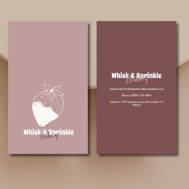 Sweet Bakery Store Custom Cakes Chocolates Dessert Business Card (Creator Uploaded)
