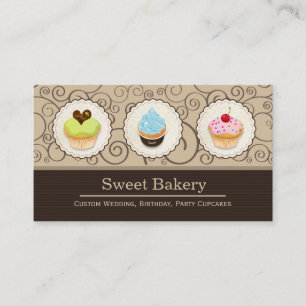 Sweet Bakery Store - Lovely Custom Cupcakes Business Card