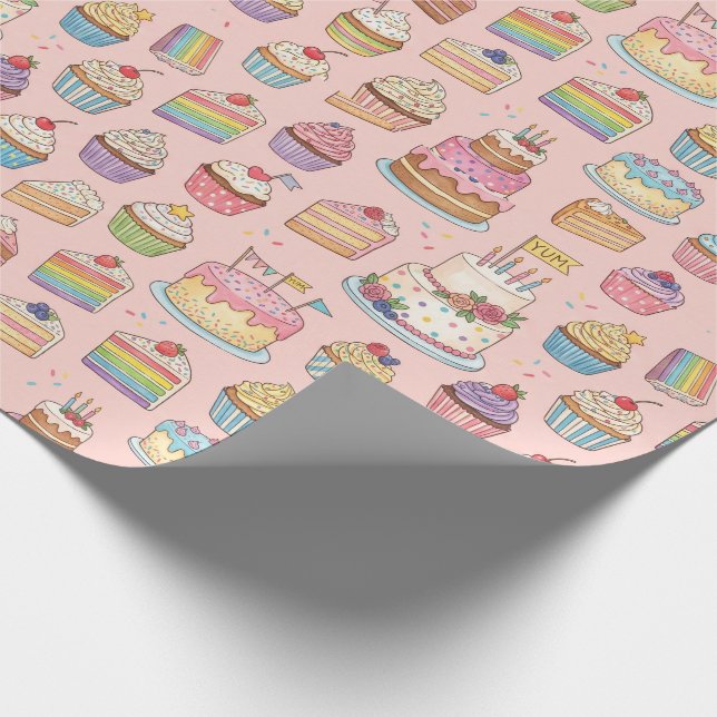 Sweet Bakery Treats Seamless Pattern Wrapping Paper (Corner)