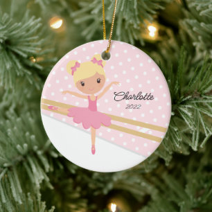 Sweet Ballerina Ballet Dance Christmas Ceramic Orn Ceramic Ornament