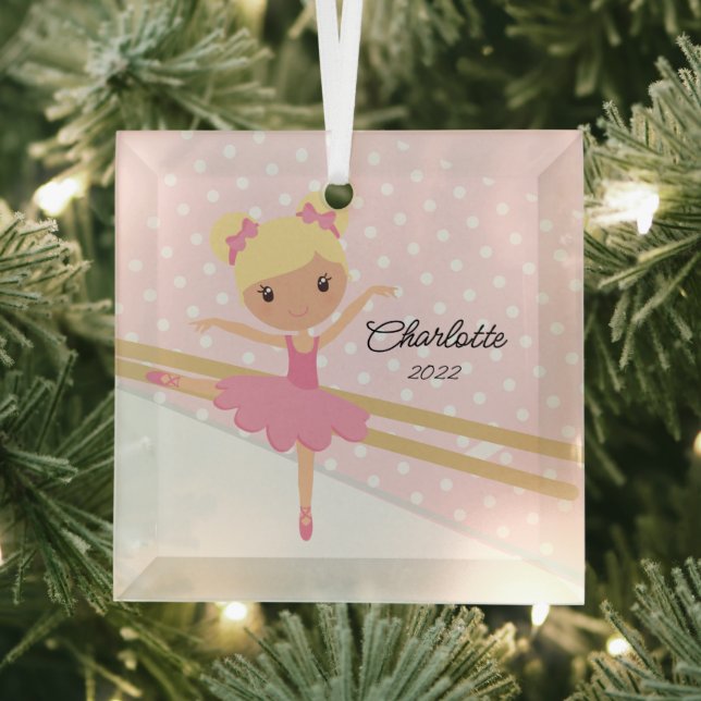 Sweet Ballerina Ballet Dance Christmas Glass Tree Decoration (Insitu)