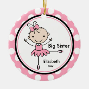 Sweet Ballerina Big Sister Christmas Ornament