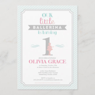 Sweet Ballerina Birthday Party Invitation