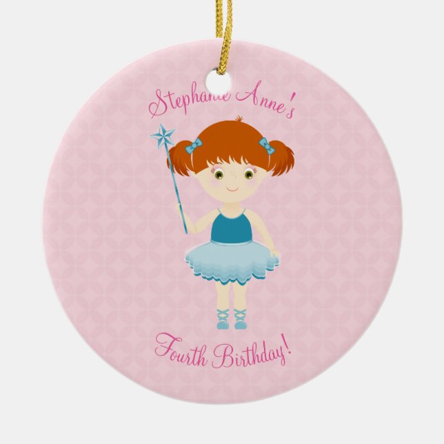 Sweet Ballerina Cupcake Celebration Ceramic Tree Decoration (Front)
