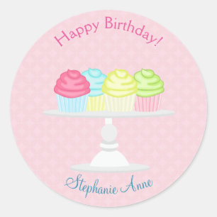 Sweet Ballerina Cupcake Celebration Classic Round Sticker