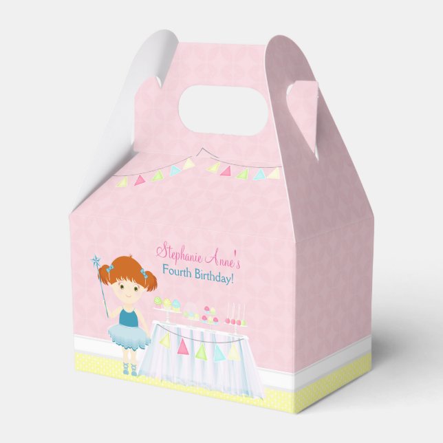 Sweet Ballerina Cupcake Celebration Favour Box (Front Side)