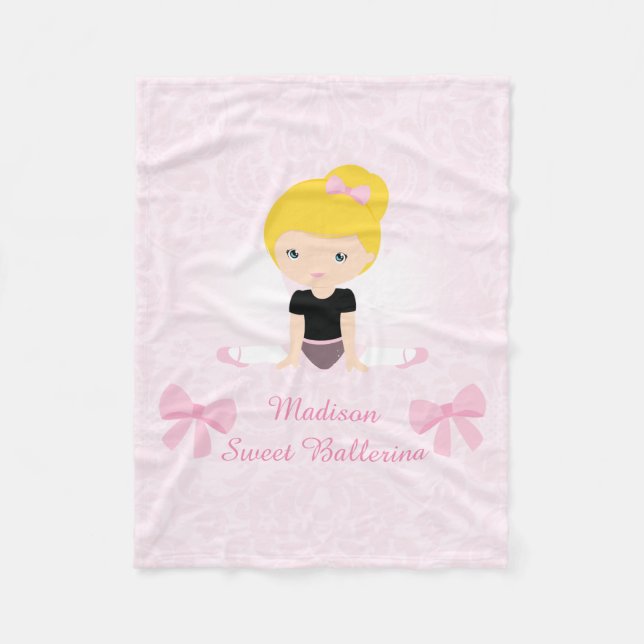 Sweet Ballerina Personalised Fleece Blanket (Front)
