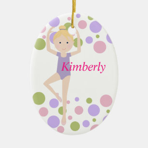 Sweet Ballerina Purple and Pink Ceramic Tree Decoration