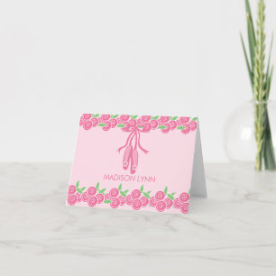Sweet Ballerina Slipper Thank You Note Card