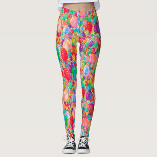 sweet balloons multicolor red leggings