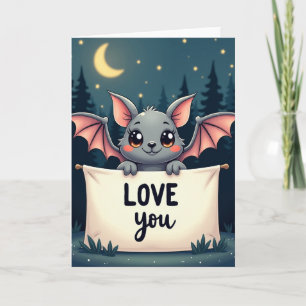 Sweet Bat Love You Moon Night Card
