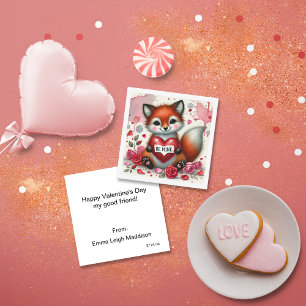 Sweet Be Mine Fox Classroom Valentine Card
