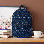 Sweet Beagle Dogs Pattern Personalised Printed Backpack<br><div class="desc">Personalise this fun dog breed design with a monogram to make it the perfect one of a kind gift for dog owners and enthusiasts. 

Looking for a different colour? No problem! Simply click the "Customise" button and select the background colour of your choice.</div>