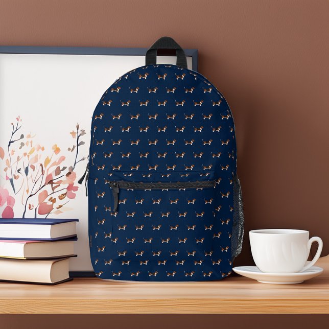 Sweet Beagle Dogs Pattern Personalised Printed Backpack (Creator Uploaded)
