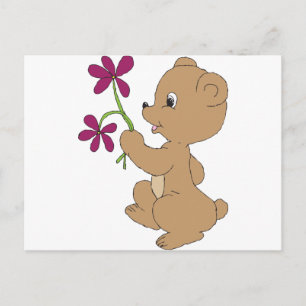 Sweet Bear Art Hand Drawn Baby Brown Bear Art  Postcard