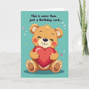 Sweet Bear Birthday Heart Card