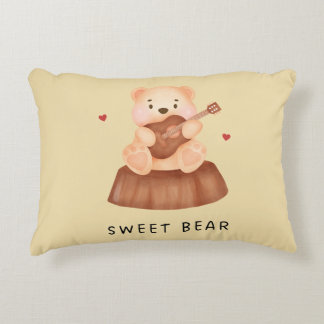 Sweet Bear Cotton Throw Accent Pillow