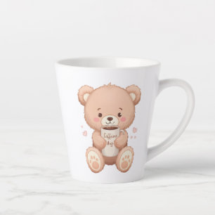 Sweet Bear Hugging a Coffee Mug