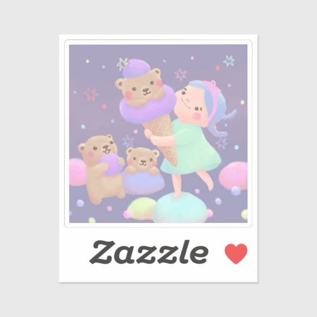 Sweet Bear Ice Cream Illustration (Sheet)